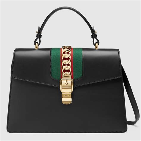 gucci sylvie leather handbag|Gucci sylvie top handle bag.